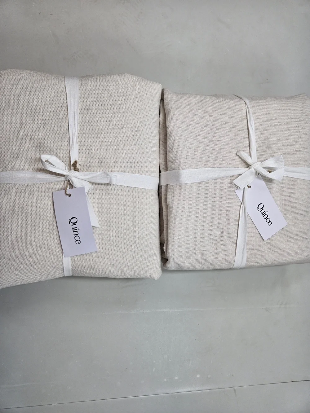 NWT QUINCE Set 2 48x108 Heavyweight European Linen Room Darkening Curtain 0134